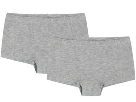 Hust & Claire Light Grey Melange Fria Underbukser 2-pak Online Hot Sale