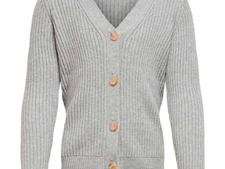 Kids ONLY Light Grey Melange Katia Strik Cardigan For Cheap