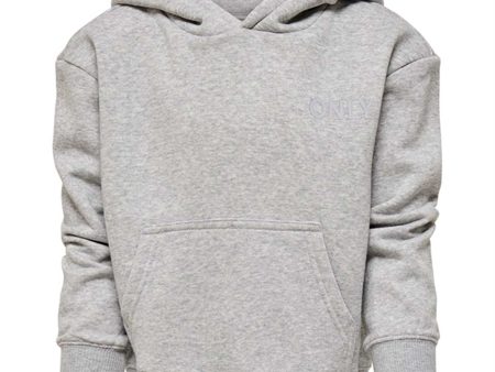 Kids ONLY Light Grey Melange Every Life Small Logo Noos Hoodie Fashion