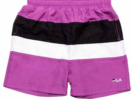 Fila Bela Purple Cactus Flower Black Bright White Badeshorts Online now